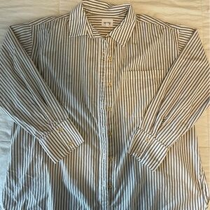 MATE the Label Women's Striped Button Down Shirt - Black and White